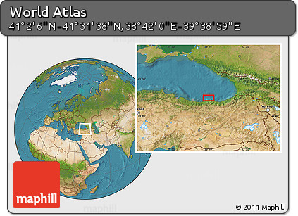 Satellite Location Map of the Area around 41° 16' 52" N, 39° 10' 29" E