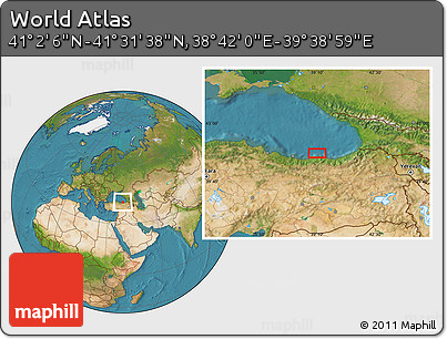 Satellite Location Map of the Area around 41° 16' 52" N, 39° 10' 29" E