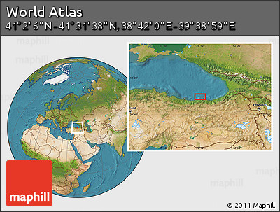 Satellite Location Map of the Area around 41° 16' 52" N, 39° 10' 29" E