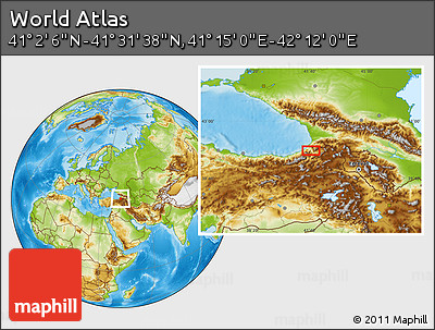 Physical Location Map of the Area around 41° 16' 52" N, 41° 43' 30" E