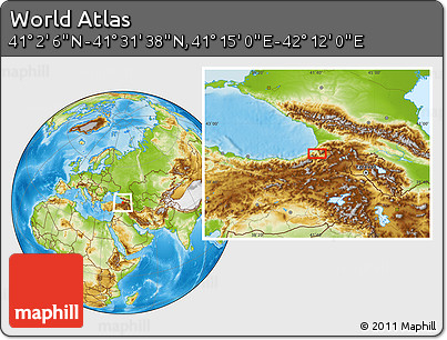 Physical Location Map of the Area around 41° 16' 52" N, 41° 43' 30" E
