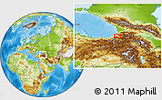 Physical Location Map of the area around 41° 16' 52" N, 41° 43' 30" E