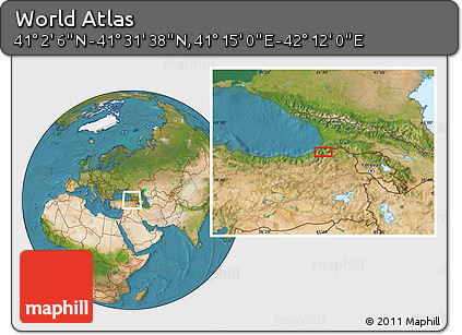 Satellite Location Map of the Area around 41° 16' 52" N, 41° 43' 30" E