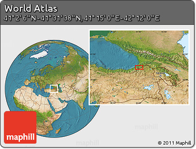 Satellite Location Map of the Area around 41° 16' 52" N, 41° 43' 30" E