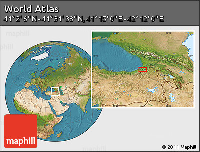 Satellite Location Map of the Area around 41° 16' 52" N, 41° 43' 30" E