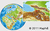 Physical Location Map of the area around 41° 16' 52" N, 42° 34' 30" E