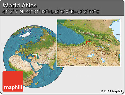 Satellite Location Map of the Area around 41° 16' 52" N, 42° 34' 30" E