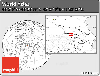 Blank Location Map of the Area around 41° 16' 52" N, 43° 25' 29" E