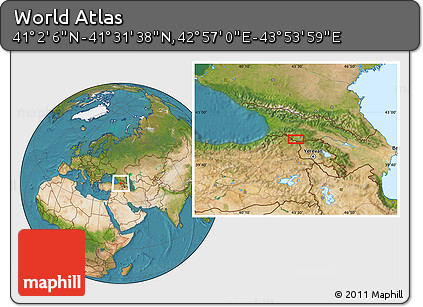 Satellite Location Map of the Area around 41° 16' 52" N, 43° 25' 29" E
