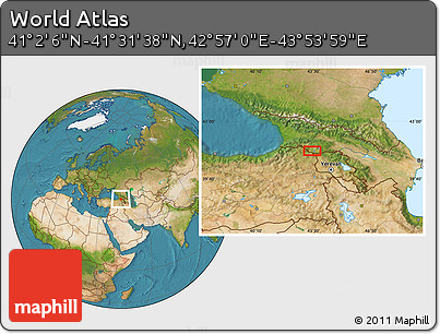 Satellite Location Map of the Area around 41° 16' 52" N, 43° 25' 29" E