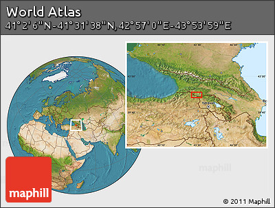 Satellite Location Map of the Area around 41° 16' 52" N, 43° 25' 29" E