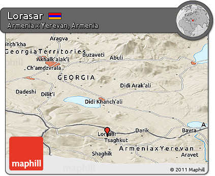 Shaded Relief Panoramic Map of Lorasar