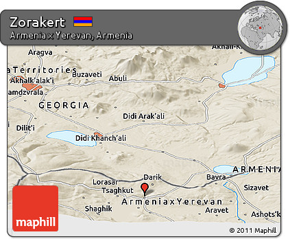 Shaded Relief Panoramic Map of Zorakert