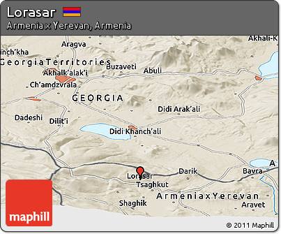 Shaded Relief Panoramic Map of Lorasar