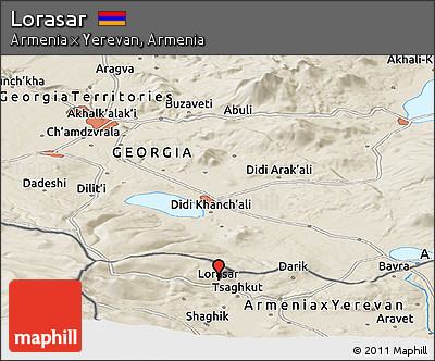 Shaded Relief Panoramic Map of Lorasar