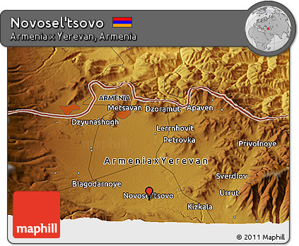 Physical 3D Map of Novosel'tsovo