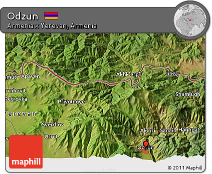 Satellite 3D Map of Odzun