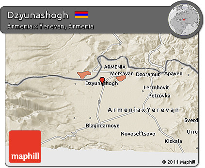 Shaded Relief 3D Map of Dzyunashogh