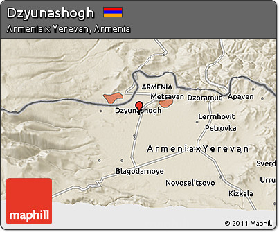 Shaded Relief 3D Map of Dzyunashogh