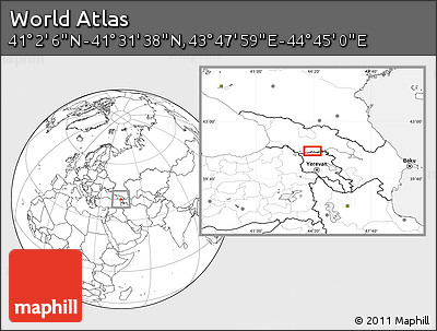 Blank Location Map of the Area around 41° 16' 52" N, 44° 16' 29" E
