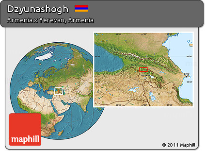 Satellite Location Map of Dzyunashogh