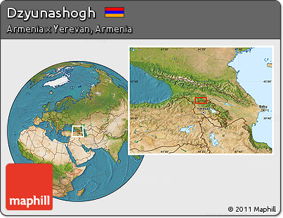 Satellite Location Map of Dzyunashogh