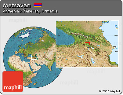 Satellite Location Map of Metsavan
