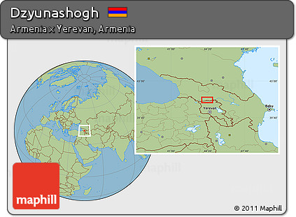 Savanna Style Location Map of Dzyunashogh