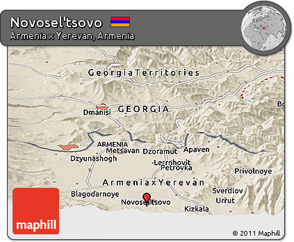 Shaded Relief Panoramic Map of Novosel'tsovo
