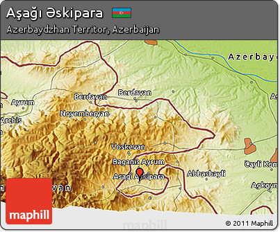 Physical 3D Map of Aşağı Əskipara
