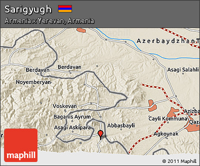Shaded Relief 3D Map of Sarigyugh