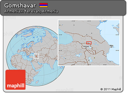 Gray Location Map of Gomshavar