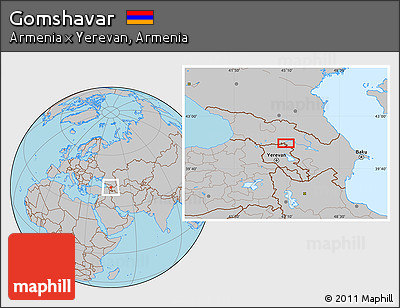 Gray Location Map of Gomshavar