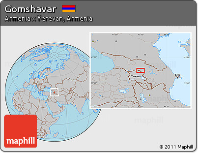Gray Location Map of Gomshavar