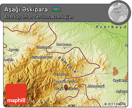 Physical Map of Aşağı Əskipara