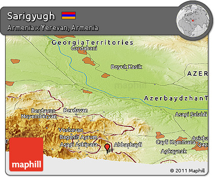 Physical Panoramic Map of Sarigyugh