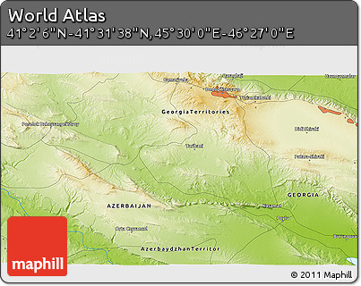 Physical 3D Map of the Area around 41° 16' 52" N, 45° 58' 30" E