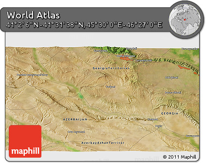 Satellite 3D Map of the Area around 41° 16' 52" N, 45° 58' 30" E