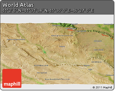 Satellite 3D Map of the Area around 41° 16' 52" N, 45° 58' 30" E