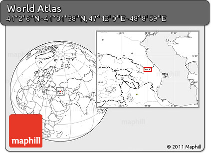 Blank Location Map of the Area around 41° 16' 52" N, 47° 40' 29" E