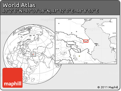 Blank Location Map of the Area around 41° 16' 52" N, 47° 40' 29" E