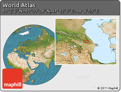 Satellite Location Map of the Area around 41° 16' 52" N, 47° 40' 29" E