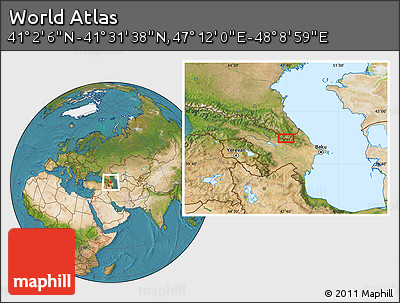 Satellite Location Map of the Area around 41° 16' 52" N, 47° 40' 29" E