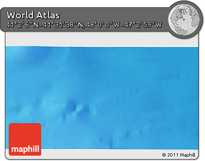 Physical 3D Map of the Area around 41° 16' 52" N, 47° 31' 29" W