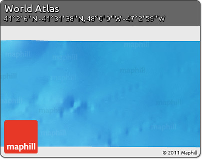 Physical 3D Map of the Area around 41° 16' 52" N, 47° 31' 29" W