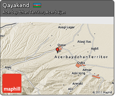 Shaded Relief 3D Map of Qayakǝnd