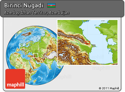 Physical Location Map of Birinci Nügǝdi