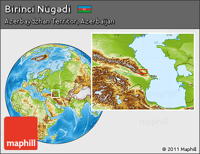 Physical Location Map of Birinci Nügǝdi