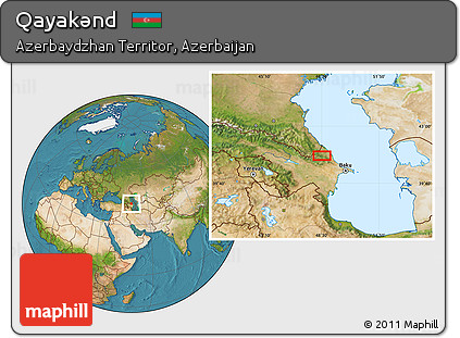 Satellite Location Map of Qayakǝnd
