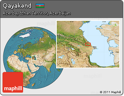 Satellite Location Map of Qayakǝnd